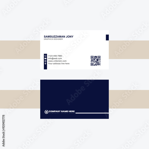 Clean and simple business card template.  Premium visiting card template