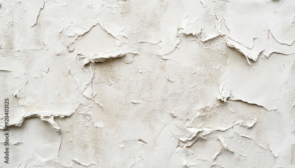Obraz premium White Textured Wall With Irregular Shapes and Cracks