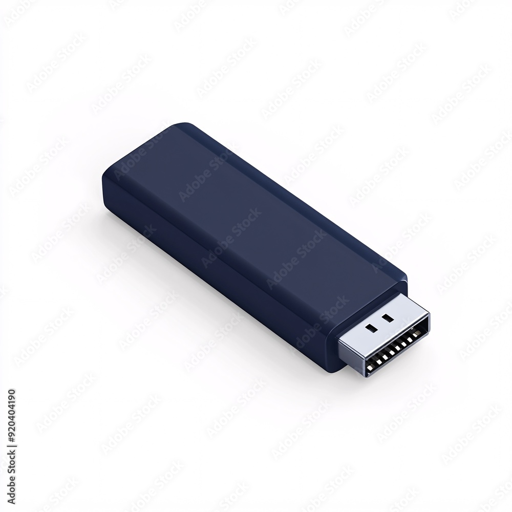 240805 78. Navy blue color USB flash drive, white background, 3D Rendering, isometric, ergonomic shape, matte finish, with cap attached 240805 78. Navy blue color USB flash drive, white background, 3D Rendering, isometric, ergonomic shape, matte finish, with cap attached