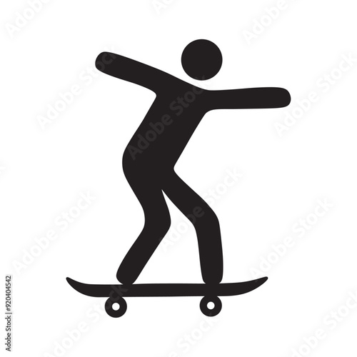 vector flat icon of a person skateboarding