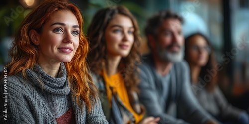 Inclusive Therapy Session with Engaged Participants in Warm Atmosphere, generative ai