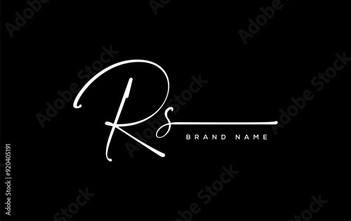 RS letter beauty handwriting vector logo. photo