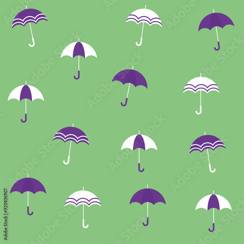 Umbrella green purple