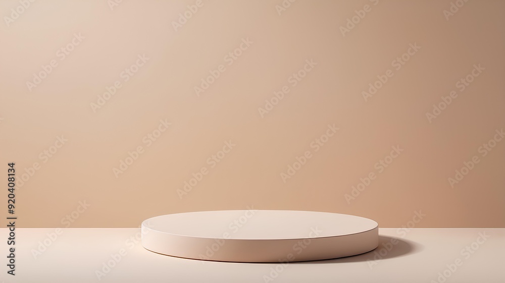 A minimalist podium with a smooth, neutral surface, placed against a soft gradient background, perfect for highlighting small products or items. A minimalist podium with a smooth, neutral surface, placed against a soft gradient background, perfect for highlighting small products or items.