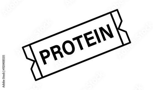 Wrapped protein snack bar Vector outline icon.