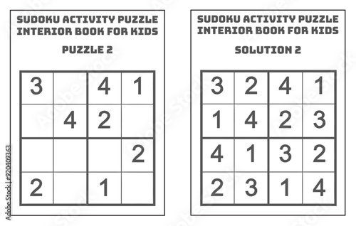 Sudoku Activity Puzzle KDP Interior Book for Kids