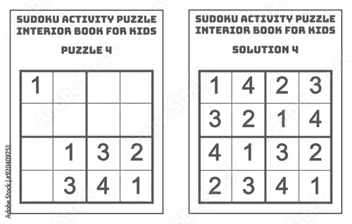 Sudoku Activity Puzzle KDP Interior Book for Kids