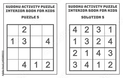 Sudoku Activity Puzzle KDP Interior Book for Kids