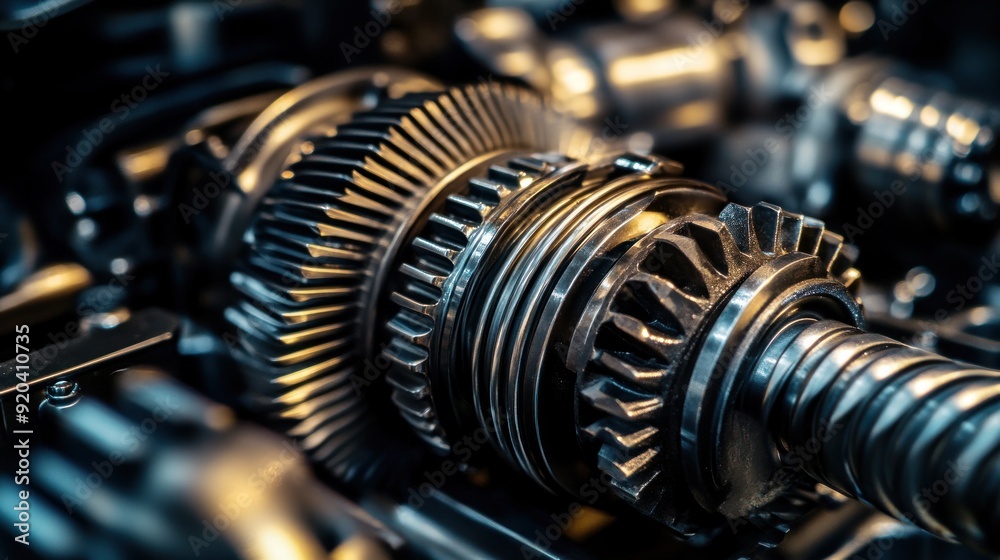 Close-up of a Detailed Mechanical Gear System Close-up of a Detailed Mechanical Gear System