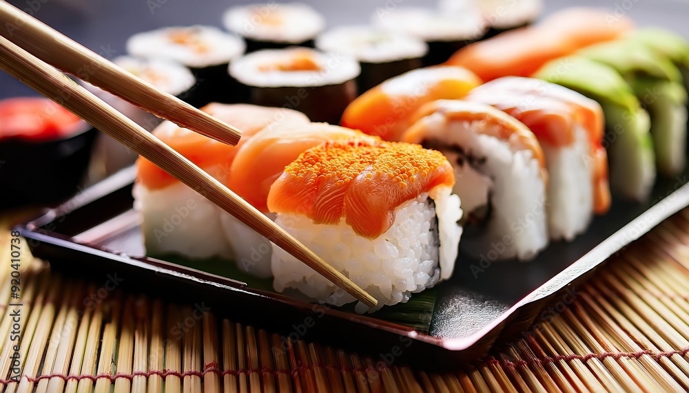 sushi and chopstick sushi and chopstick