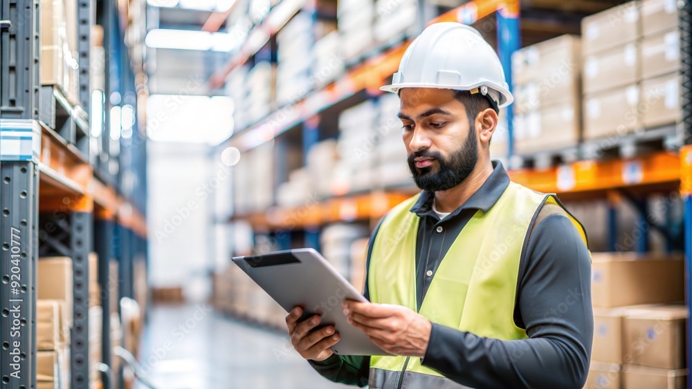 Indian Logistics Employee Reviewing Product Listings in a Warehouse Environment
Indian Logistics Employee Reviewing Product Listings in a Warehouse Environment