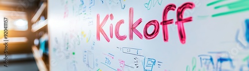 A bright, colorful wall displays the word 