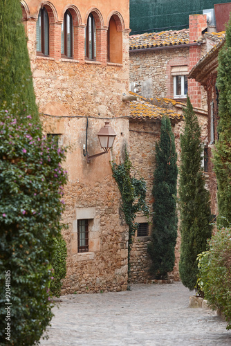 Picturesque medieval stone village of Peratallada. Costa Brava. Catalonia, Spain