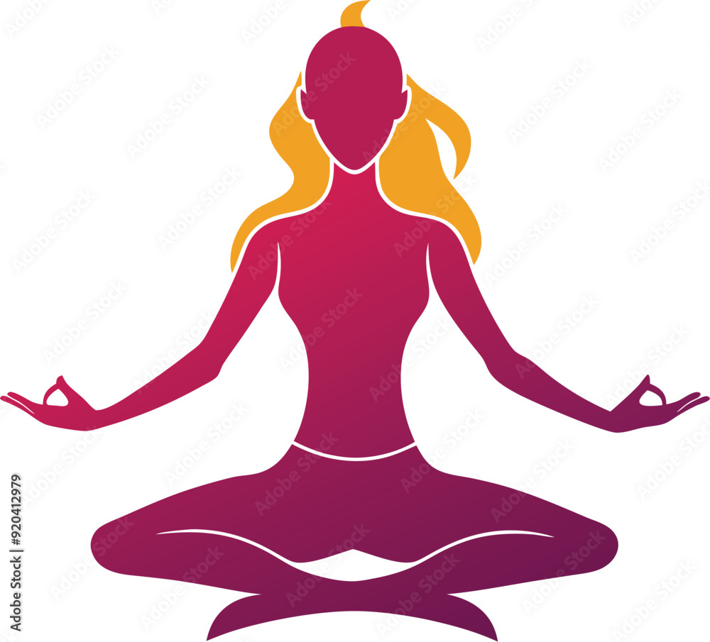 Silhouette woman doing yoga on solid white background Silhouette woman doing yoga on solid white background