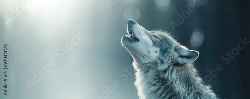 Werewolf howling at the moon, Halloween background photo