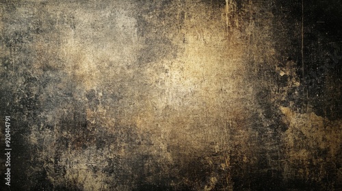 Grunge texture with dark brown and gold tones, perfect for design projects. photo