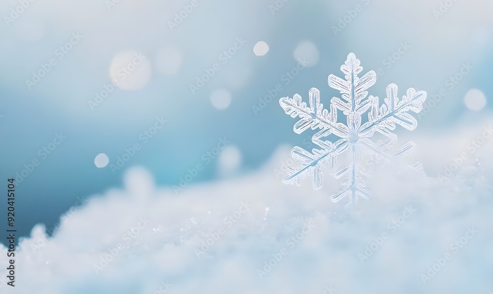 Beautiful snowflake with white and blue background, Generative AI Beautiful snowflake with white and blue background, Generative AI