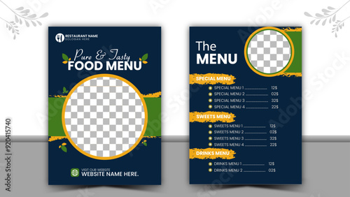 A4 Restaurant food menu design