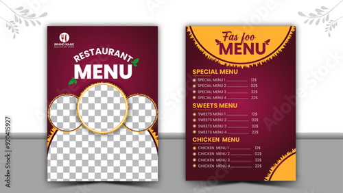 A4 Restaurant food menu design