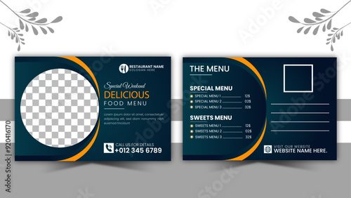 food postcard design.