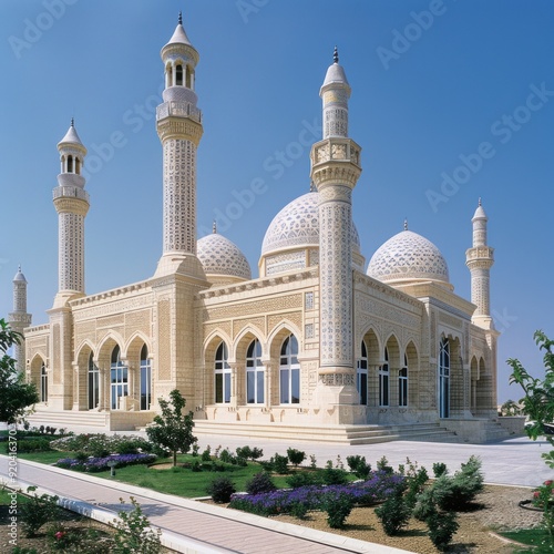 Magnificent Mosque with intricate details