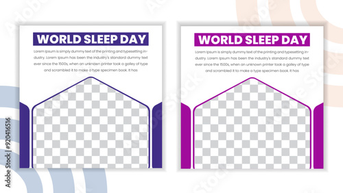 World sleep day social media post design