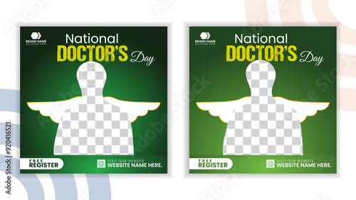 Doctor social media post design & National doctor day social media design