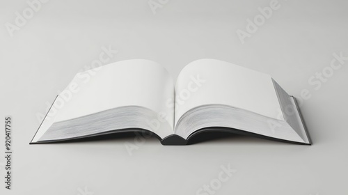 Open Book with Blank Pages on a White Background