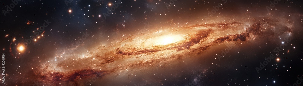 A stunning view of a galaxy surrounded by stars, showcasing the beauty and mystery of outer space. A stunning view of a galaxy surrounded by stars, showcasing the beauty and mystery of outer space.