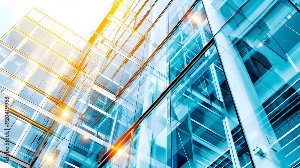 Modern Glass Facade Of A Skyscraper Building. Modern Glass Facade Of A Skyscraper Building.