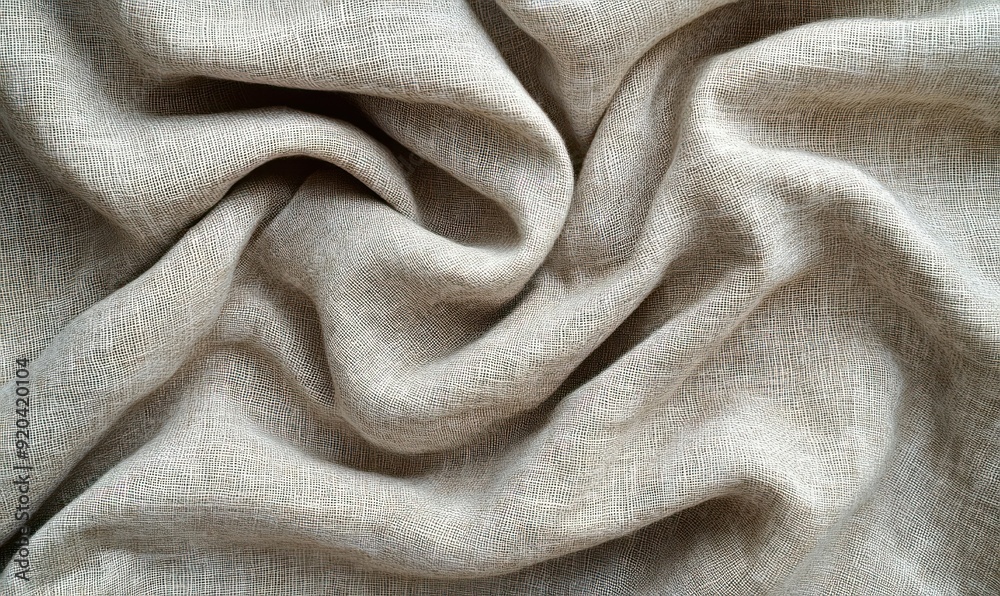 Wrinkled Beige Fabric Texture with Soft, Gentle Folds Wrinkled Beige Fabric Texture with Soft, Gentle Folds