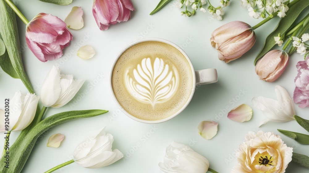Coffee Break with Spring Tulips Coffee Break with Spring Tulips