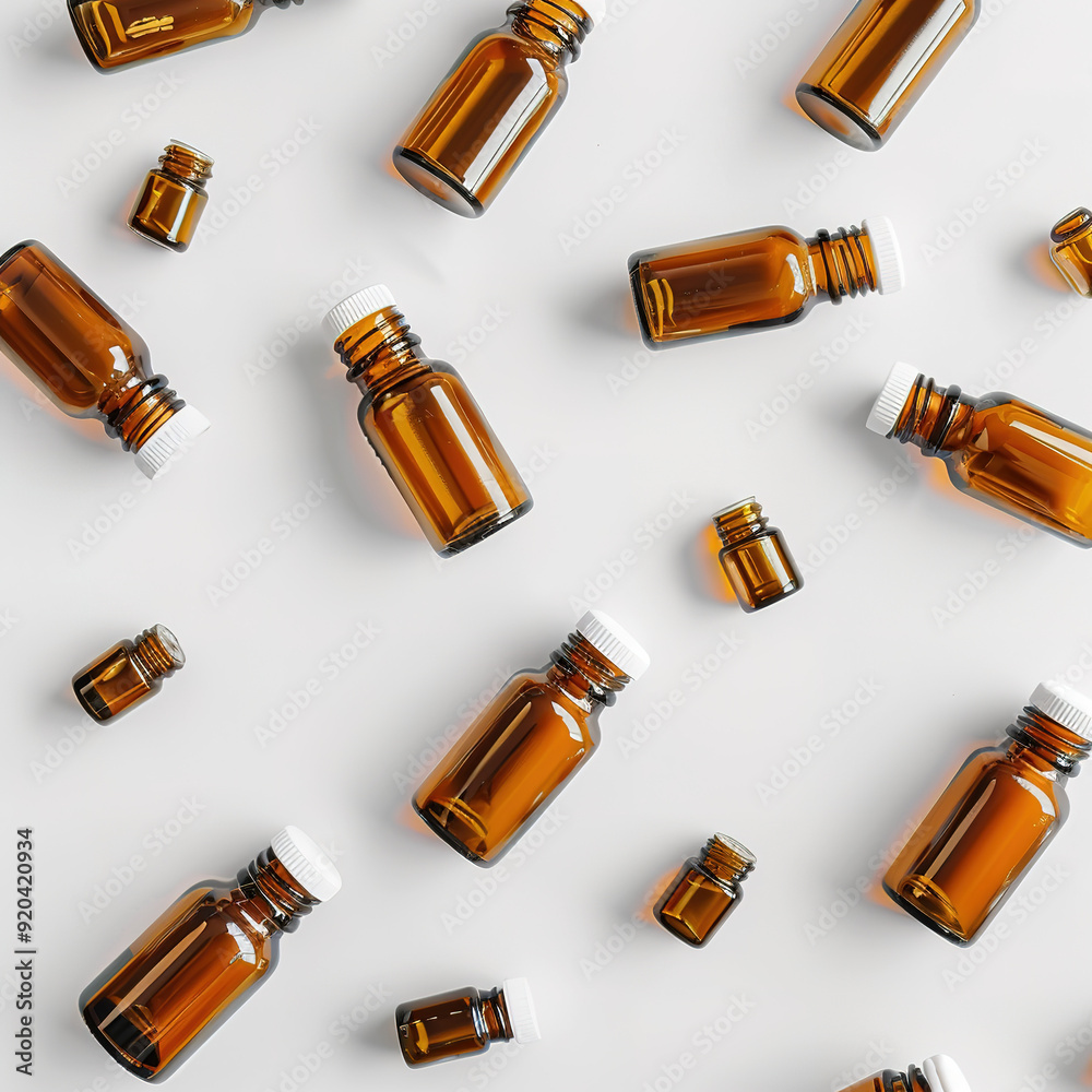 Square pill bottles arranged neatly on a surface, showcasing a clean and organized layout, professional medical photography, top view composition.
Square pill bottles arranged neatly on a surface, showcasing a clean and organized layout, professional medical photography, top view composition.