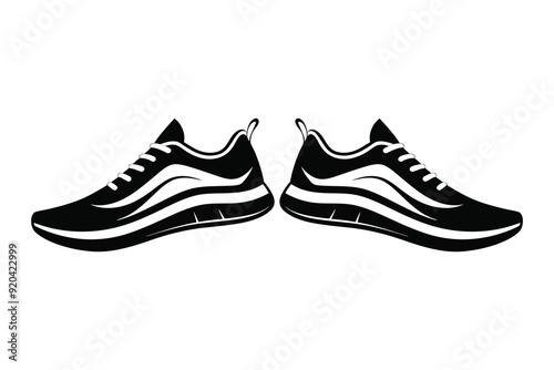 Running Shoes Icon Silhouette Illustration