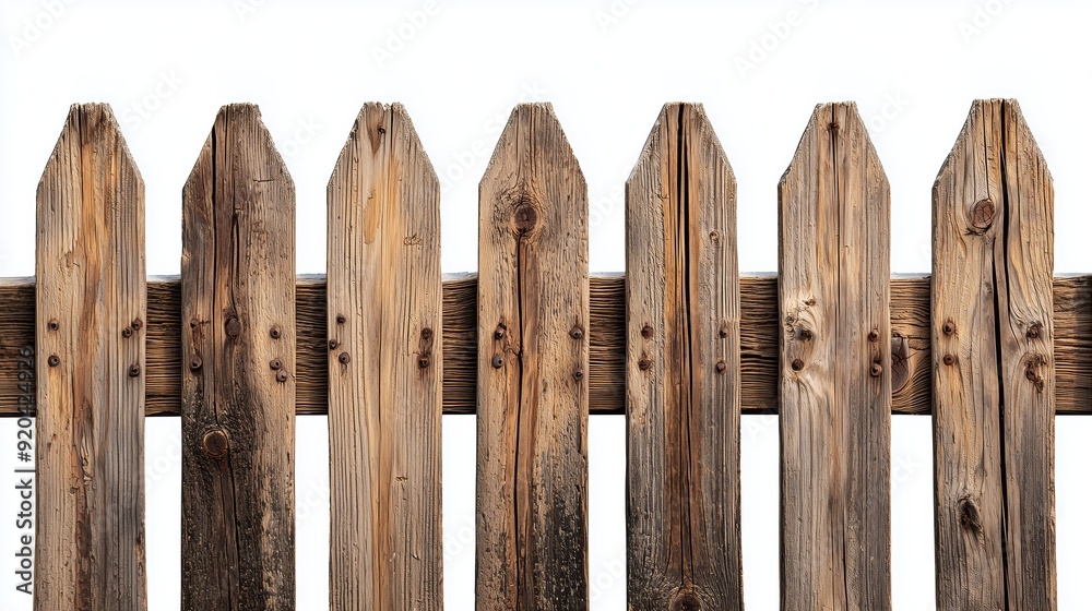 Wooden Fence Isolated on White Background Wooden Fence Isolated on White Background