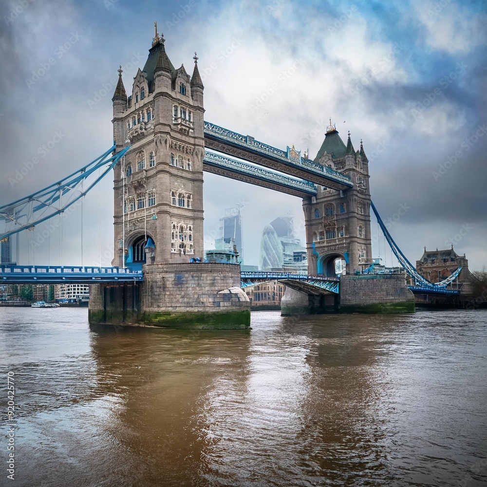 Fototapeta premium Tower Bridge in London, AI generated