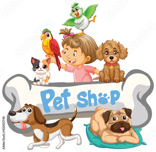 Pet Shop with Happy Animals