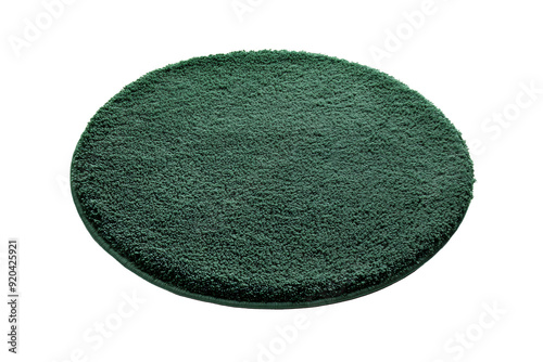Green round carpet isolated element.
