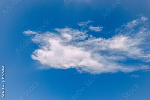 a background image featuring a clear sky and bright clouds for good weather themes., 