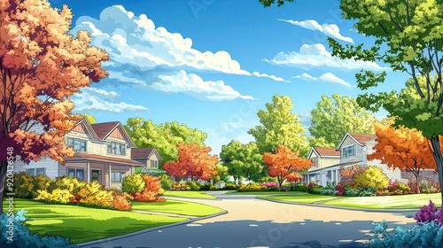 A house with a beautiful front yard landscape settings