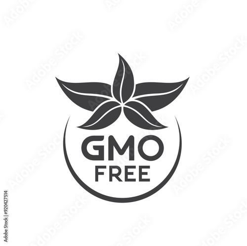 symbol of gmo free, gmo free label, vector art.