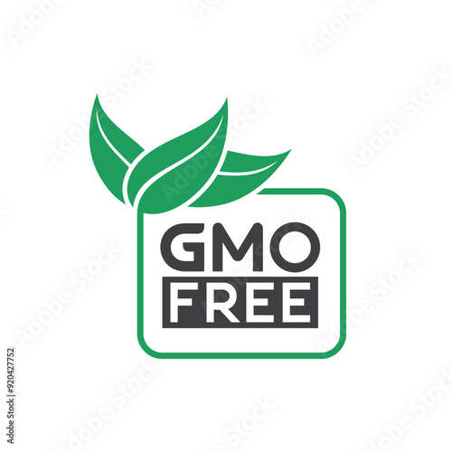 symbol of gmo free, gmo free label, vector art.
