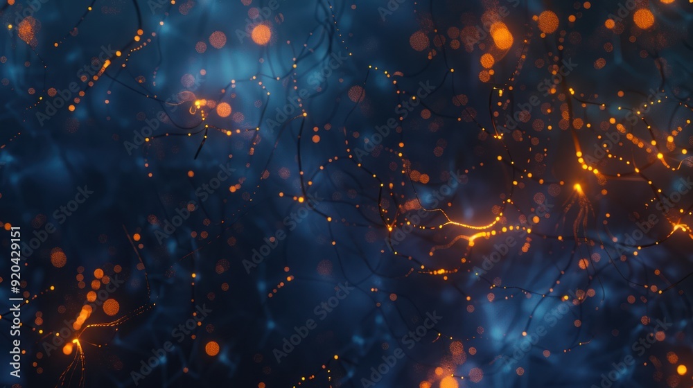 Abstract Digital Network with Glowing Lines Abstract Digital Network with Glowing Lines