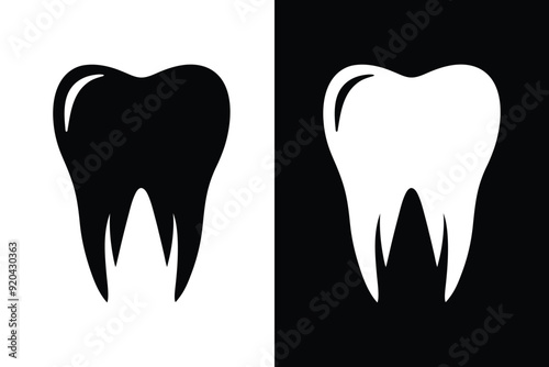 Teeth Silhouette Illustration Icon Abstract Background