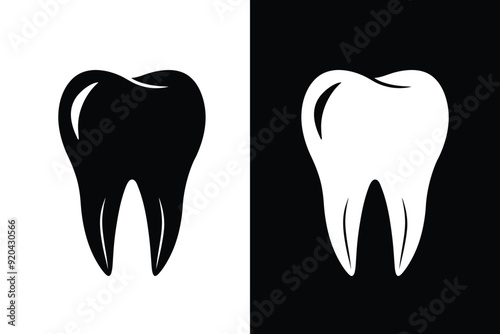 Teeth Silhouette Illustration Icon Abstract Background