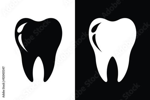 Teeth Silhouette Illustration Icon Abstract Background