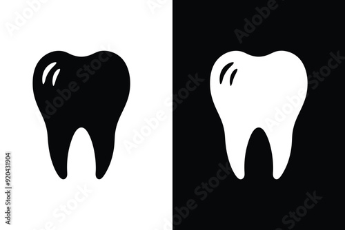 Teeth Silhouette Illustration Icon Abstract Background