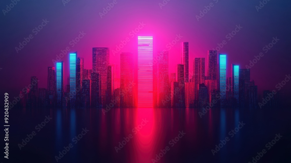 Fototapeta premium Illuminating Diamond Dreams: Holographic Public Art Installation in Futuristic Cityscape with Copy Space, 8K Resolution