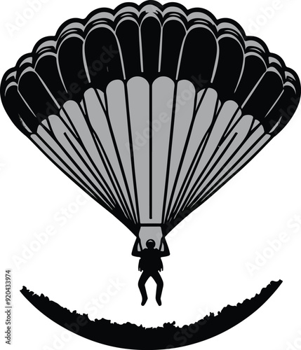 vector illustration of a parachute