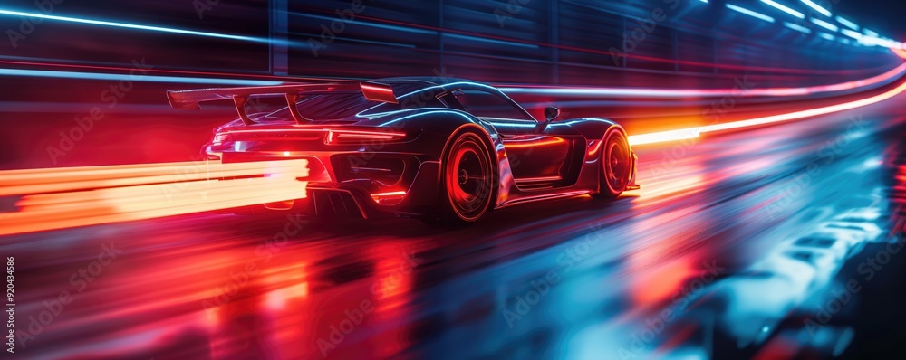 Race car wallpaper. Modern luxury sports car banner Race car wallpaper. Modern luxury sports car banner